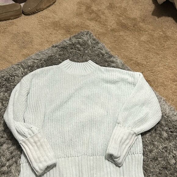 PINK ROSE  Sweater Size S Ivory Soft Plush Fuzzy Pullover Womens Cowl Neck - Picture 3 of 9